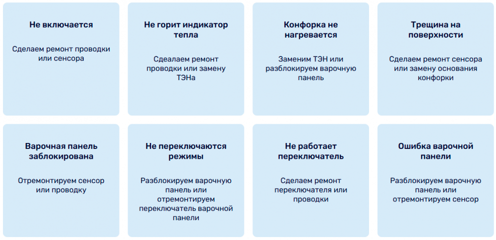 Ремонт варочных панелей Siemens в Москве на дому